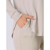 cheibear Women's Sweatshirt Jogger Lounge Set Long Sleeve Knit Round Neck Pajama Tracksuit - 4 of 4