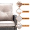 5 Piece Outdoor Patio Furniture Set with 50000BTU Propane Fire Pit Table, Deep Seating Wicker Rocker Chairs and Loveseat Glider Patio Conversation Set - 4 of 4