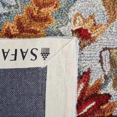 Aurora Light Blue Floral Hand-Knotted Wool Reversible Area Rug - 30"x18"