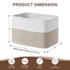 Aoibox Cotton Rope Storage Baskets for Shelves Decorative Woven Organizer Bins White Brown for Home 4 Pack 12 Inch - 2 of 4