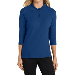 Mafoose Women's Soft Silk Touch 3/4-Sleeve Classic Polo Top - 1 of 4