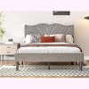 APRILSOUL Twin Size Modern Platform Bed Frame with Upholstered Headboard & Wooden Slats - No Box Spring Needed, Easy Assembly,Gray - 4 of 4