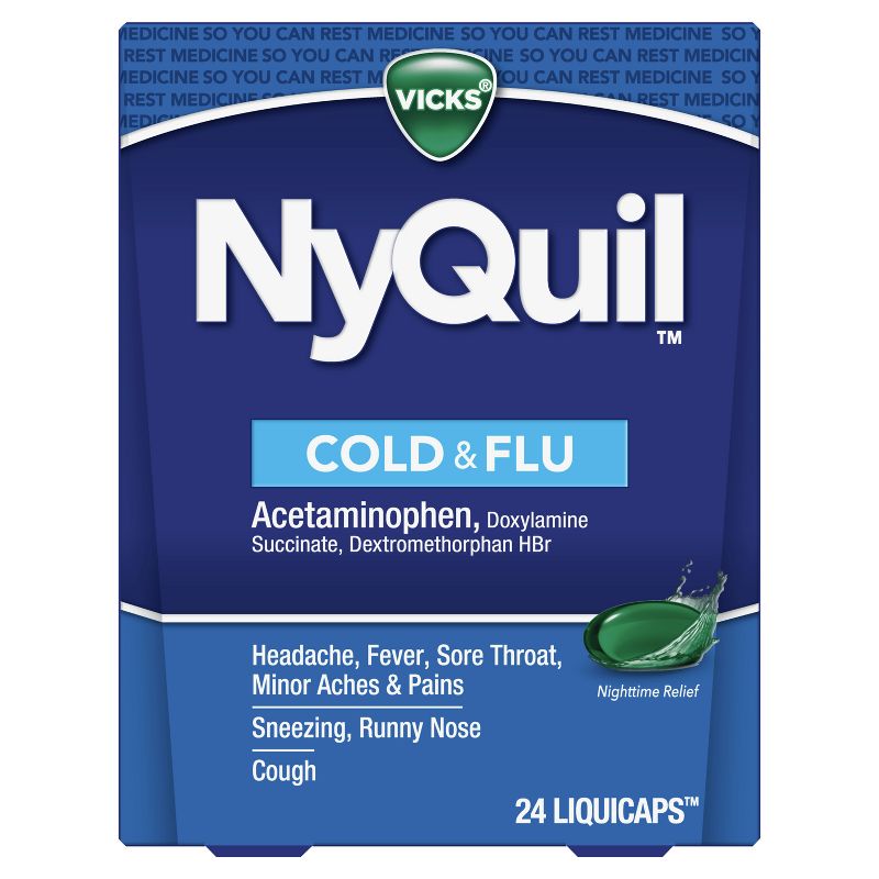Vicks NyQuil Cold &#38; Flu Medicine LiquiCaps - 24ct, 4 of 10