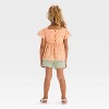 OshKosh B'gosh Toddler Girls' Floral Top and Olive Shorts Set - Pink - 2 of 4