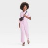 Girls' Short Sleeve Utility Jumpsuit - Cat & Jack™ Light Purple - 3 of 3