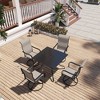 Mondawe 5-Piece Patio Dining Set,Square Table built-in Umbrella Hole & 360 Degree Swivel Chairs Outdoor Set - 2 of 4