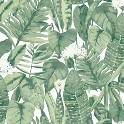 Tempaper Tropical Jungle Self Adhesive Removable Wallpaper Green