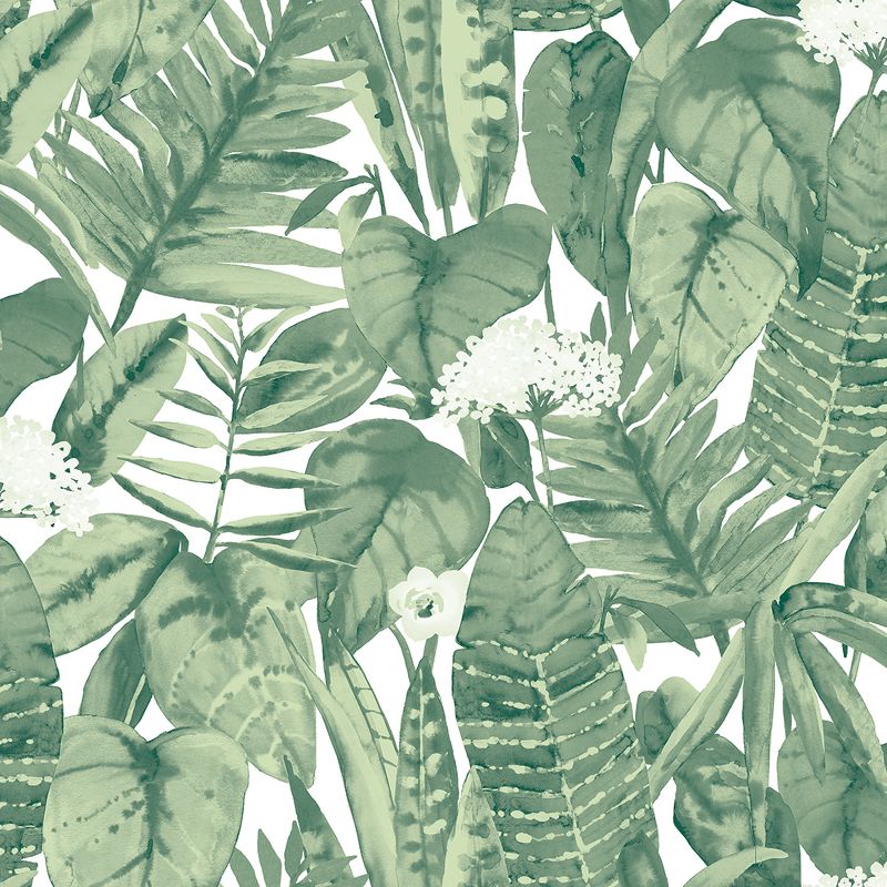 Tempaper Tropical Jungle Self Adhesive Removable Wallpaper Green, 1 of 9