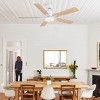 52"Wx52"D White Fan With And 5 Blades And Led Light,Indoor Ceiling Fan With Remote Control -The Pop Home - 4 of 4