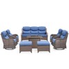 Buenhomino Patio Furniture Set with Fire Pit, Outdoor Wicker Furniture, 8 Pieces Deep Seat Rattan Conversation Sofa Sets with 6-inch Thicked Cushions - 4 of 4