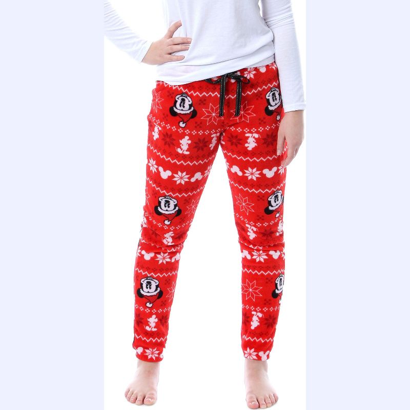 Disney Mickey Mouse Juniors' Fairisle Plush Fleece Sleep Lounge Pajama Pants, 1 of 5