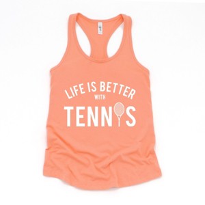 Simply Sage Market Life Is Better With Tennis Racerback Tank - 1 of 4