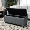 CAVINAS Modern Pull-Open Top Ottoman Bench with Nailhead Accents,Rectangular Storage Ottoman for Living Room - 2 of 4