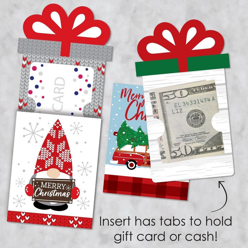 Big Dot of Happiness Assorted Red and Green Holiday - Christmas Money and Gift Card Sleeves - Nifty Gifty Card Holders - 8 Ct, 4 of 10