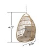 Christopher Knight Home Outdoor Wicker Hanging Basket Chair with Cushions (NO STAND) - 3 of 4