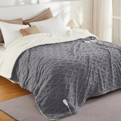 Electric Blanket Heated Throw, Heated Blanket with 10 Heating Levels & 10 Time Settings, Fast Heating Blankets, Machine Washable