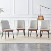 TopComfy Dining Chairs Set Of 4 Pieces Modern Dining Chair With Dual Tone Pu Leather Backrest And Black Metal Legs For Kitchens, Gray, 17"*21.6"*35" - 2 of 4