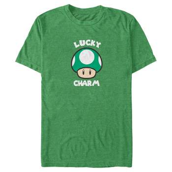 Men's Nintendo Super Mario St. Patrick's Day Extra Life Mushroom Lucky Charm T-Shirt