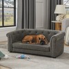 Akoasm Linen Cozy & Foam Square Dog Sofa With Curved Armrests And Backrests-Dark Grey - 4 of 4
