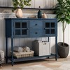 PAGED 42 inch Console Table with Bottom Shelf,Rustic Entryway Table with Storage Cabinets for Living Room,Hallway - 2 of 4