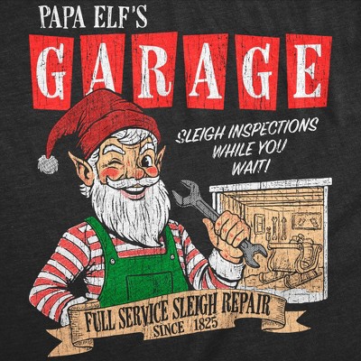Мужские футболки Crazy Dog T-Shirts, Inc. Mens Funny T Shirts Papa Elfs Garage Sarcastic Christmas Graphic Novelty Mechanic Tee For Men - Crazy Dog Men's T Shirt Gift For Christmas Black XL — фото 2