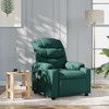 vidaXL Dark Green Fabric Massage Recliner Chair - Manual Reclining Armchair with 6-Point Vibration - 2 of 4