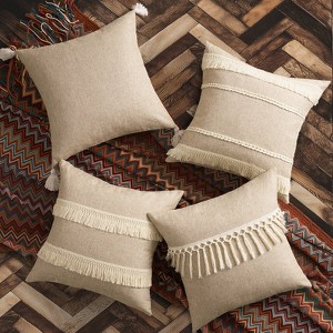 Topfinel Decorative Throw Pillow Covers,Burlap Linen Cushion Cover Set of 4 - 1 of 4