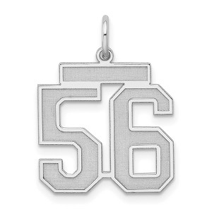 Black Bow Jewelry Sterling Silver, Jersey Collection, Medium Number 56 Pendant - 1 of 4