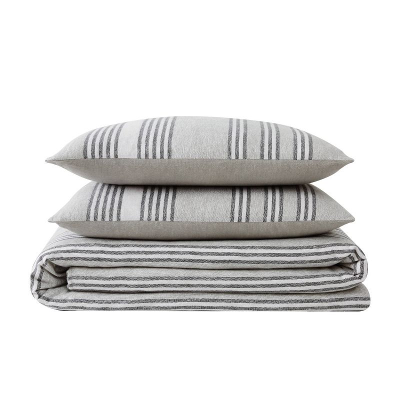 Kiel Stripe Flannel Comforter Set Gray - Truly Soft, 3 of 7