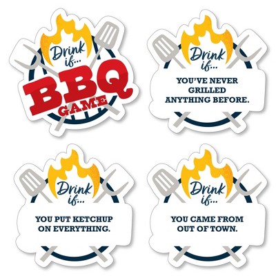 Big Dot of Happiness Drink If Game - Fire Up the Grill - Summer BBQ Picnic Party Game - 24 Count