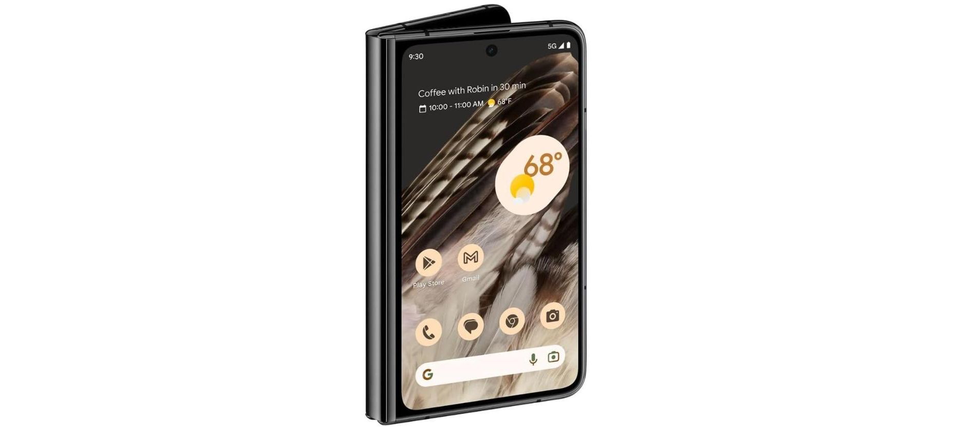 Refurbished: Google Pixel Fold - Unlocked Android 5G Smartphone with Telephoto Lens and Ultrawide Lens - Foldable Display - 24-Hour Battery - Obsidian