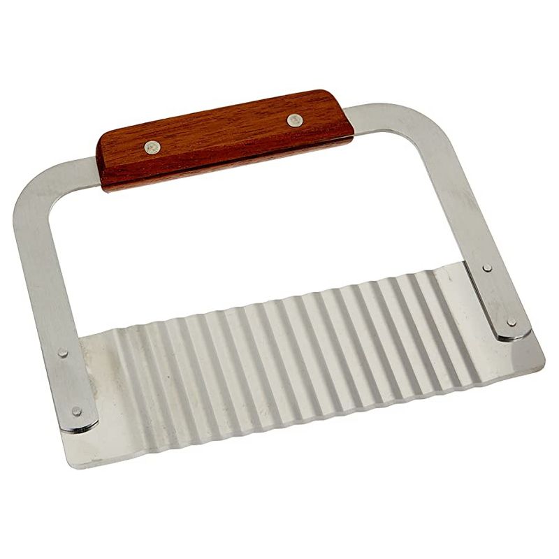 Winco Crinkle Cutter Serrator with Wooden Handle, Stainless Steel, 7", 2 of 4