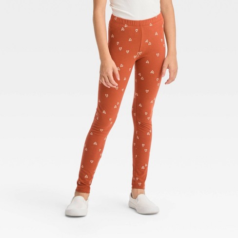 Girls' Heart Leggings - Cat & Jack™ Black Xs : Target