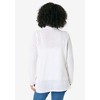 Roaman's Women's Plus Size Handkerchief Hem Pointelle Cardigan Sweater - 3 of 4