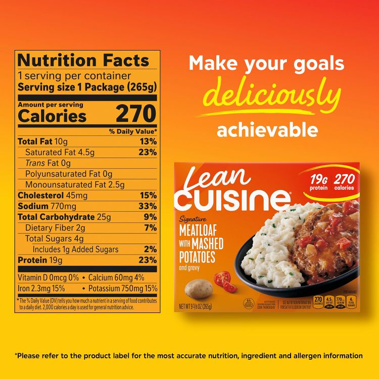 Lean Cuisine Signature Meatloaf with Mashed Potatoes High Protein Microwave Meal - 9.375oz, 6 of 7