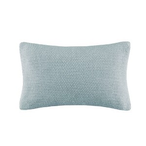 Ink+Ivy 12"x20" Oversize Bree Knit Oblong Throw Pillow Cover Light Blue: Acrylic, Machine Washable, Hidden Zipper - 1 of 4