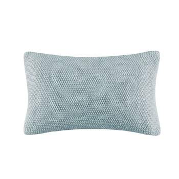 Ink+Ivy 12"x20" Oversize Bree Knit Oblong Throw Pillow Cover Light Blue