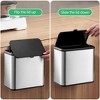 WhizMax 5L/1.3 Gallon Kitchen Countertop Compost Bin, Sliding Lid Stainless Steel Waste Bin with Charcoal Filter, Removable Inner Bin - 4 of 4