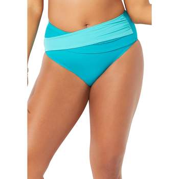 Swimsuits for All Women's Plus Size Hollywood Colorblock Wrap Bikini Bottom