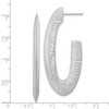 Black Bow Jewelry Knife Edge Diamond-Cut J-Hoop Earrings in Sterling Silver, 52mm (2 in) - 3 of 4