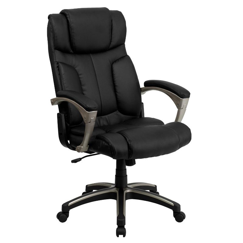 Flash Furniture Hansel High Back Folding Black LeatherSoft Executive Swivel Office Chair with Arms, 1 of 11