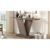 Console Table with Natural Wood Veneer, V-Base Design, Versatile Entryway or Sofa Table - 3 of 4