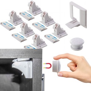5 Star Super Deals Magnetic Childproof Cabinet Locks - Drawer & Door Safety Latches No Drill Adhesive Hidden Design - Dual Locking Modes - 1 of 4
