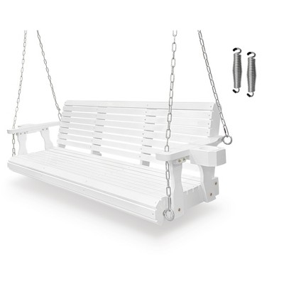 Fortune Candy Wooden Porch Swing 2-Seater/3-Seater for Outdoor Patio Garden Yard (5 ft.)