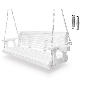 Fortune Candy Wooden Porch Swing 2-Seater/3-Seater for Outdoor Patio Garden Yard (5 ft.) - 1 of 4