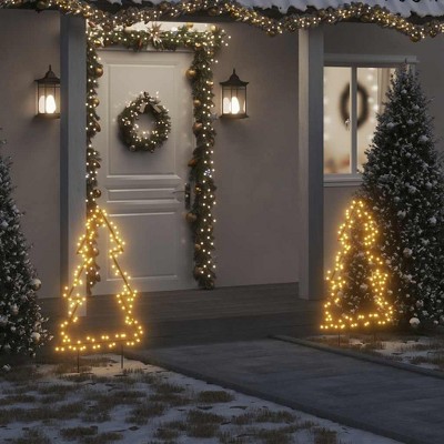 VidaXL Christmas Light Decoration with Spikes Tree 115 LEDs 35.4 in.