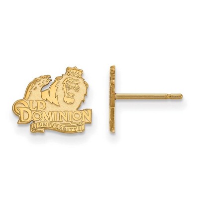 Black Bow Jewelry 14k Yellow Gold Old Dominion Monarchs NCAA Post Earrings