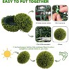 Artificial Topiary Plant Balls Set of 2, Faux Greenery Balls Hanging Grass Ball for Home Wedding Decor Green - 4 of 4