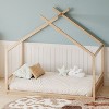 Okak Montessori House Floor Bed Twin/Full Size,Solid Wood Bed Frame with Safety Rails & Headboard, Low-Profile Kids Bed,Slat Not Required - 2 of 4