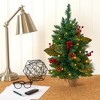 Nearly Natural 2-ft Pine, Pinecone and Berries Artificial Christmas Tree with 35 LED Lights and 86 Bendable Branches - 4 of 4